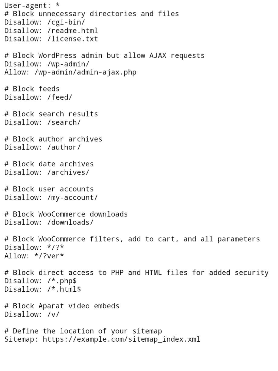نمونه فایل robot.txt وب سایت