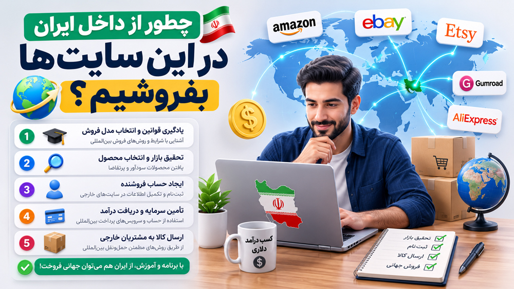 چطور از داخل ایران در سایت‌های خارجی بفروشیم؟