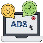 آیکون با مضمون تبلیغات آنلاین