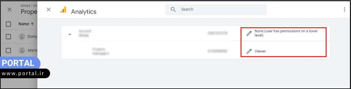 تغییر نقش کاربر در آنالیتیکس