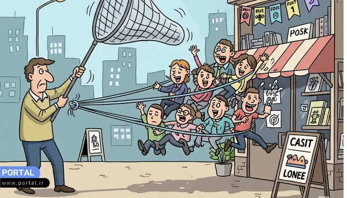 عکس کارتونی خنده دار برای استراتژی جذب مشتری