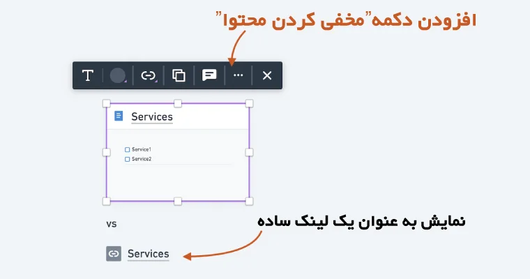 مخفی کردن محتوا