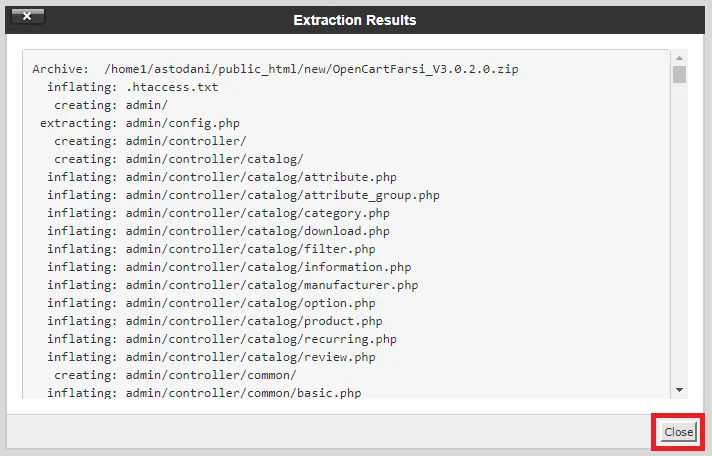 فایلهای اپن کارت در سی پنل