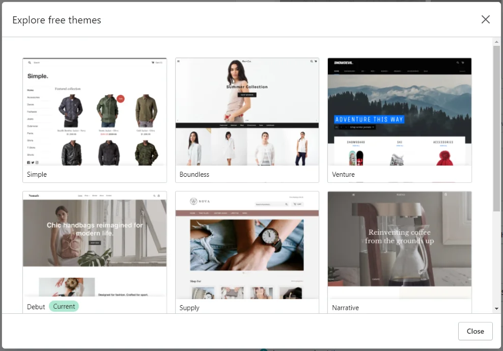 قالبهای رایگان شاپیفای