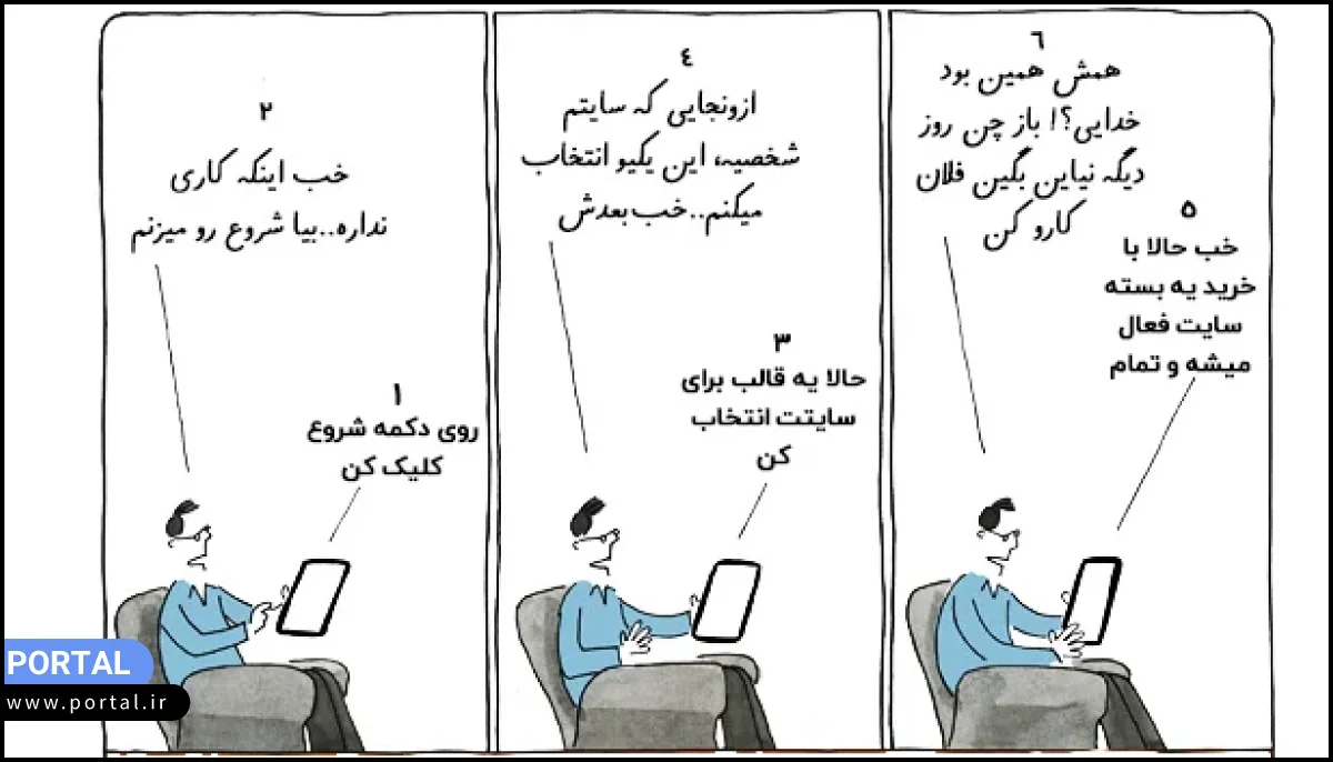 ساخت سایت با گوشی توسط کاربر- کارتونی