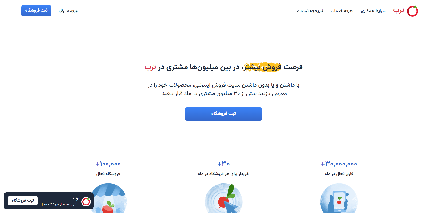 صفحه اول پنل ترب