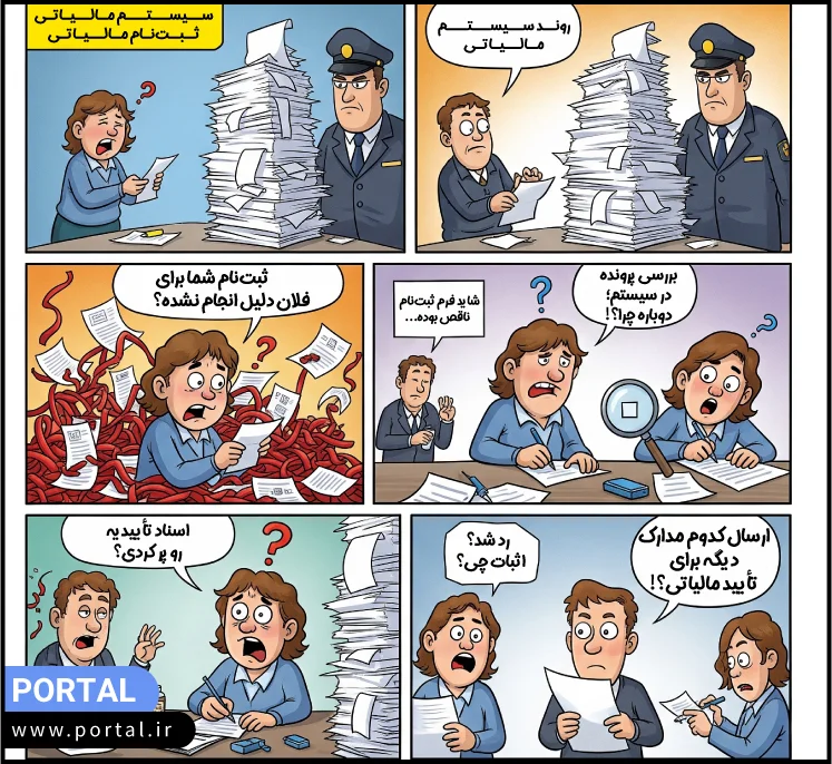 سیستم مالیاتی - عکس طنز آلود کارتونی